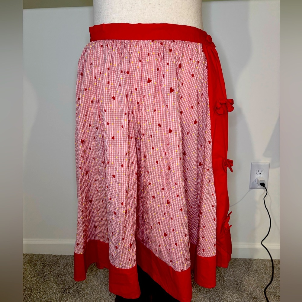 Red and White Women's Skirt